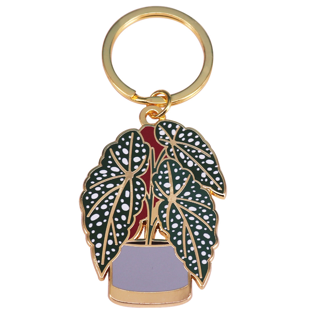 Monstera Thai Constellation - Begonia Plant KeyFob Cute Planter Keychain