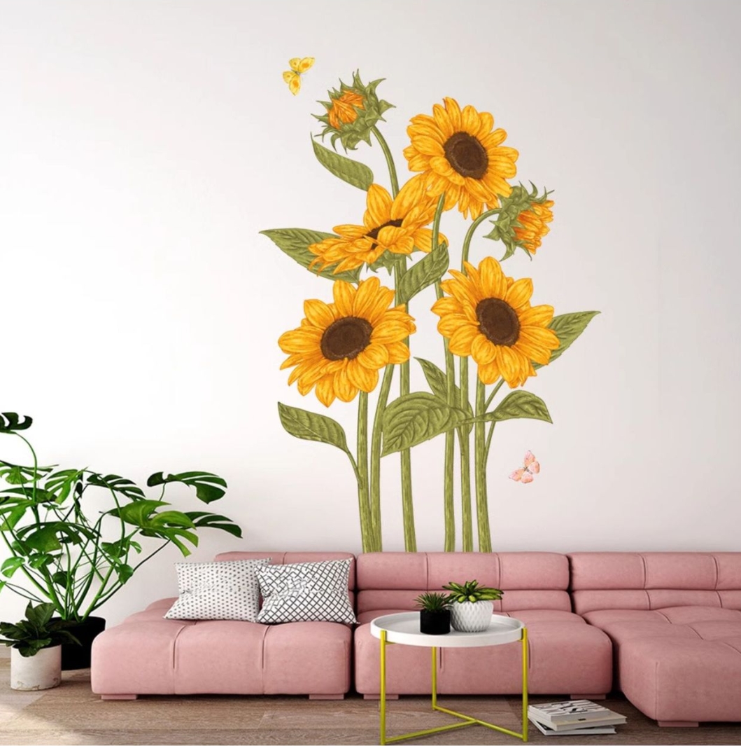 Monstera Thai Constellation - 2 Pieces of Sunflower Butterfly Wall