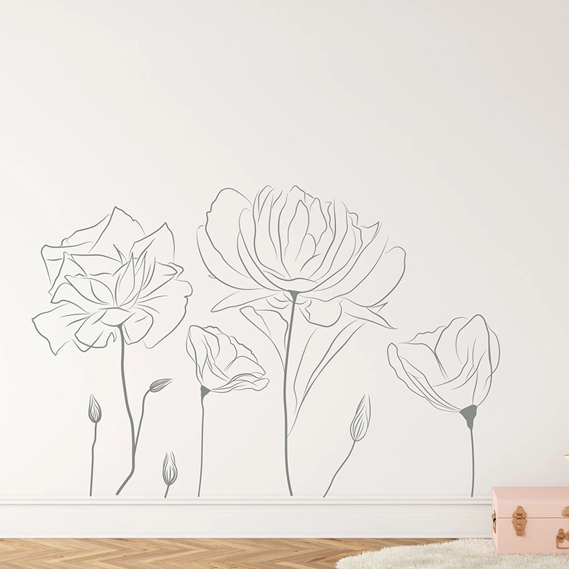 Plant Poppy Flower Pattern Wal - Monstera Thai Constellation 评论和价格